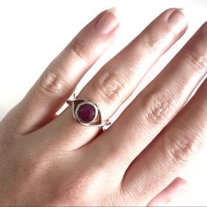 Ruby and 925 sterling silver ring